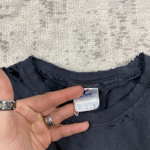 AC/DC T Shirt Mens Distressed Y2K Band Black Short Sleeve Shirt Size 2XL XXL - Picture 4 of 5